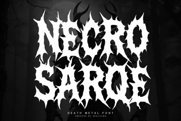 Necro Sarqe Typeface: The Definitive Death Metal Blackletter for Brutal, Authentic Design